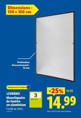 LIVARNO Moustiquaire de fenêtre en aluminium