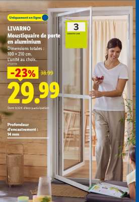 LIVARNO Moustiquaire de porte en aluminium