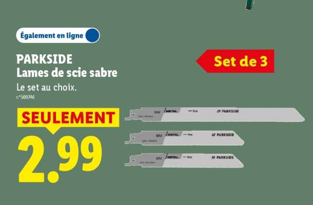 PARKSIDE Lames de scie sabre