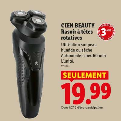 Cien beauty Rasoir à têtes rotatives