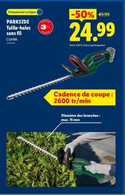 PARKSIDE Taille-haies sans fil