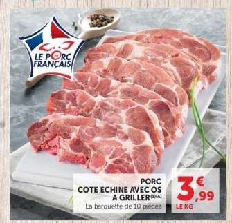 PORC COTE ECHINE AVEC OS A GRILLER