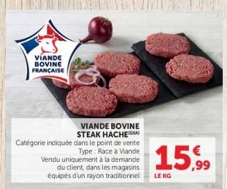 Viande Bovine : Steak Haché