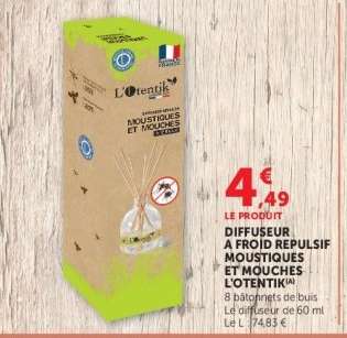 DIFFUSEUR A FROID REPULSIF MOUSTIQUES ET MOUCHES L'OTENTIK