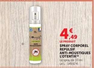 SPRAY CORPOREL REPULSIF ANTI-MOUSTIQUES L'OTENTIK