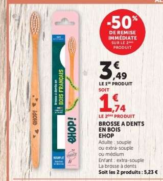 Brosse à dents en bois EHOP
