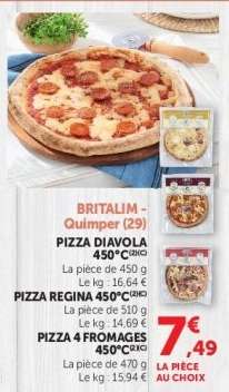 PIZZA DIAVOLA, PIZZA REGINA, PIZZA 4 FROMAGES