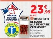 BROCHETTE DE BOEUF A LA MEXICAINE CLERMONT
