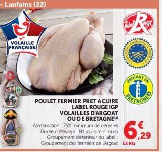 Poulet Fermier Prêt à Cuire Label Rouge IGP