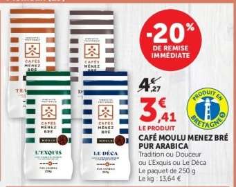 CAFÉ MOULU MENEZ BRÉ PUR ARABICA