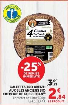 Galettes Tro Breizh aux blés anciens Bio Creperie de Guerledan