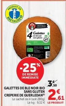 Galettes de blé noir bio sans gluten Creperie de Guerledan