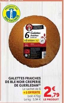 GALETTES FRAICHES DE BLE NOIR CREPERIE DE GUERLEDAN