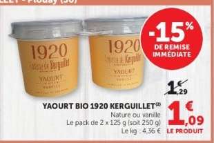 YAOURT BIO 1920 KERGUILLET