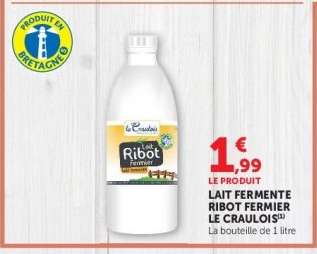 LAIT FERMENTE RIBOT FERMIER LE CRAULOIS