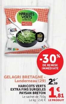 HARICOTS VERTS EXTRA FINS SURGELES PAYSAN BRETON