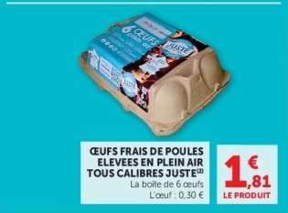 Œufs frais de poules élevées en plein air