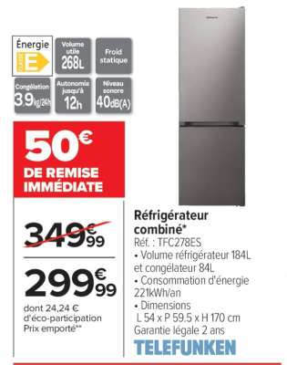 Réfrigérateur combiné*