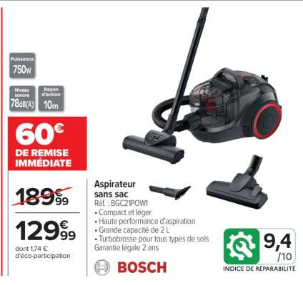 Aspirateur sans sac