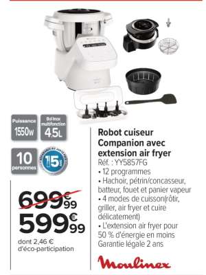 Robot cuiseur Companion avec extension air fryer