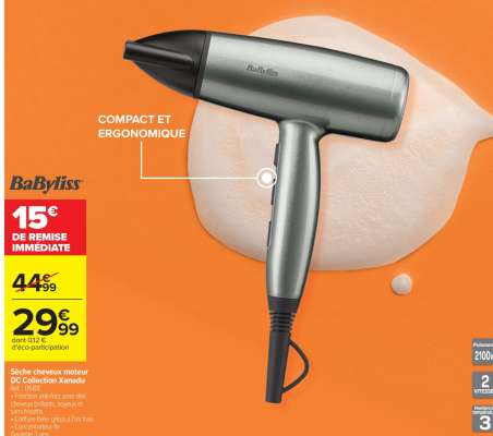 BaByliss Sèche cheveux moteur DC Collection Xanadu