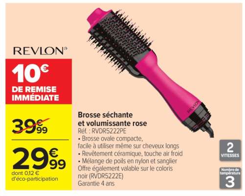 Brosse séchante et volumisante rose