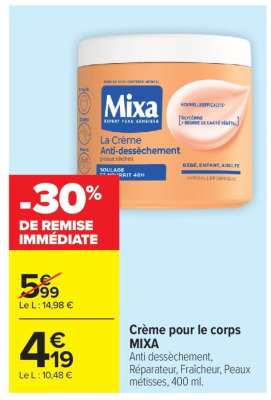 Crème pour le corps MIXA