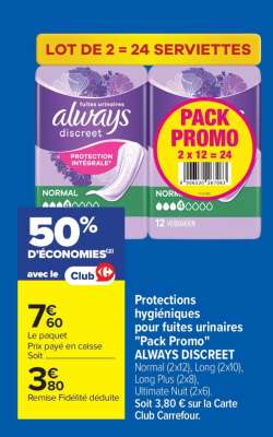 ALWAYS DISCREET Pack Promo