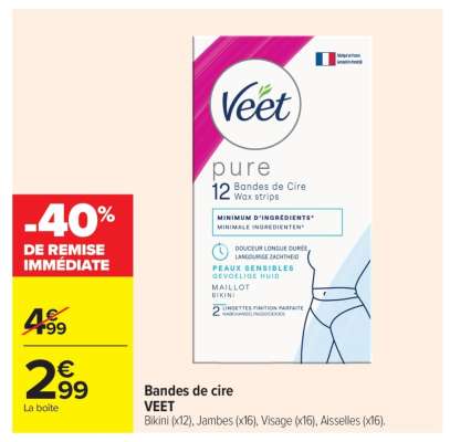 Bandes de cire VEET