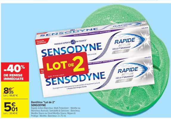 Dentifrice "Lot de 2" SENSODYNE