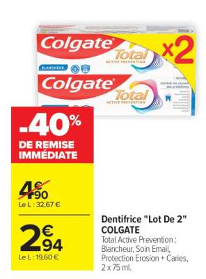 Dentifrice «Lot de 2» COLGATE