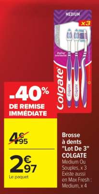 Brosse à dents "Lot De 3" COLGATE