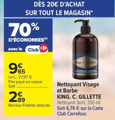 Nettoyant Visage et Barbe KING. C. GILLETTE