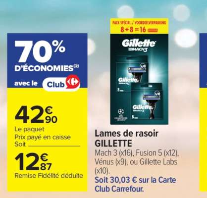 LAMES DE RASOIR “GILLETTE”