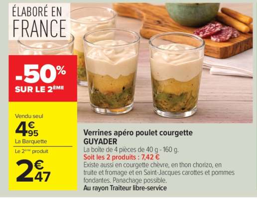 Verrines apéro poulet courgette GUYADER
