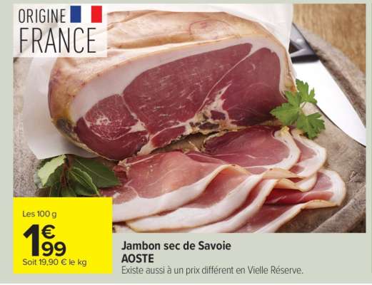 Jambon Sec de Savoie Aoste