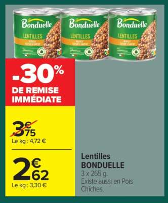 Lentilles BONDUELLE