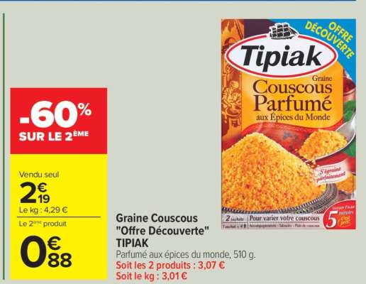 Graine Couscous «Offre Découverte» TIPIAK