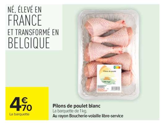 Pilons de poulet blanc
