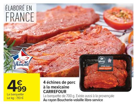 4 échine de porc à la mexicaine
