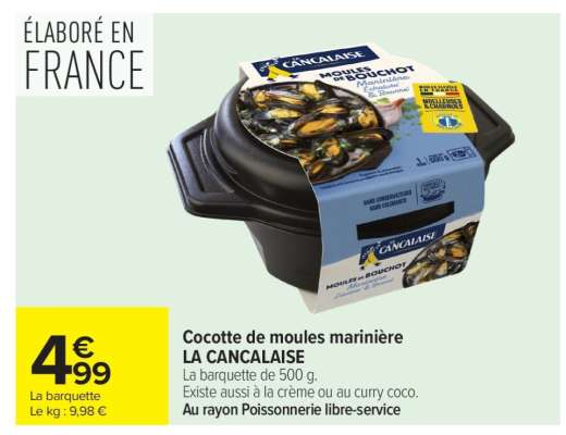 Cocotte de moules marinière LA CANCAISE