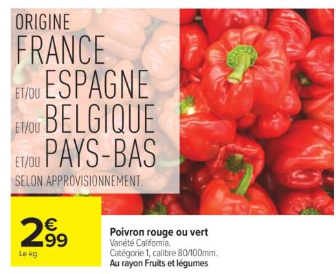 Poivron rouge ou vert
