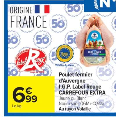 Poulet fermier d'Auvergne