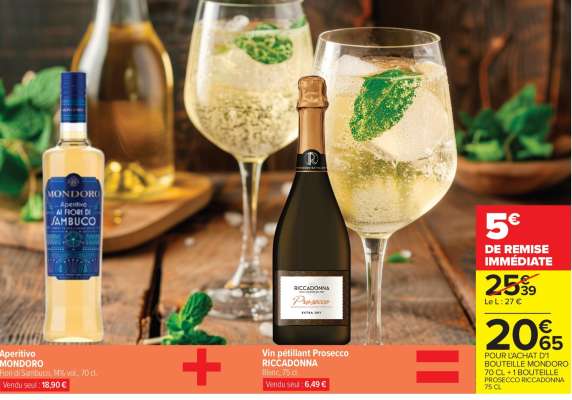 Aperitivo MONDORO + Vin pétillant Prosecco RICCADONNA