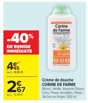 Crème de douche CORINE DE FARME