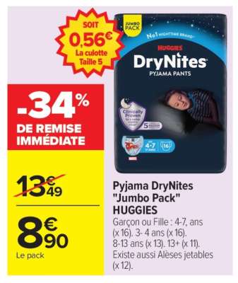 Pyjama DryNites "Jumbo Pack" HUGGIES