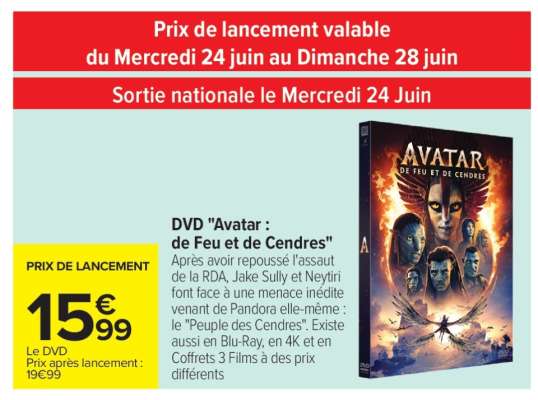 DVD "Avatar : de Feu et de Cendres"