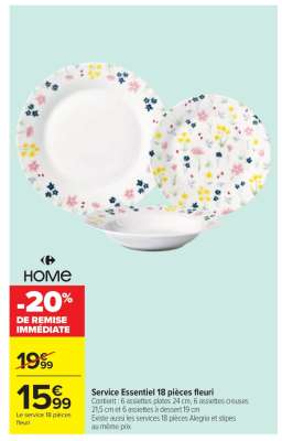 Service Essentiel 18 pièces fleuri
