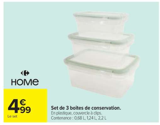 Set de 3 boites de conservation