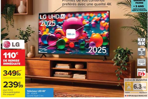 Téléviseur LED 4K*